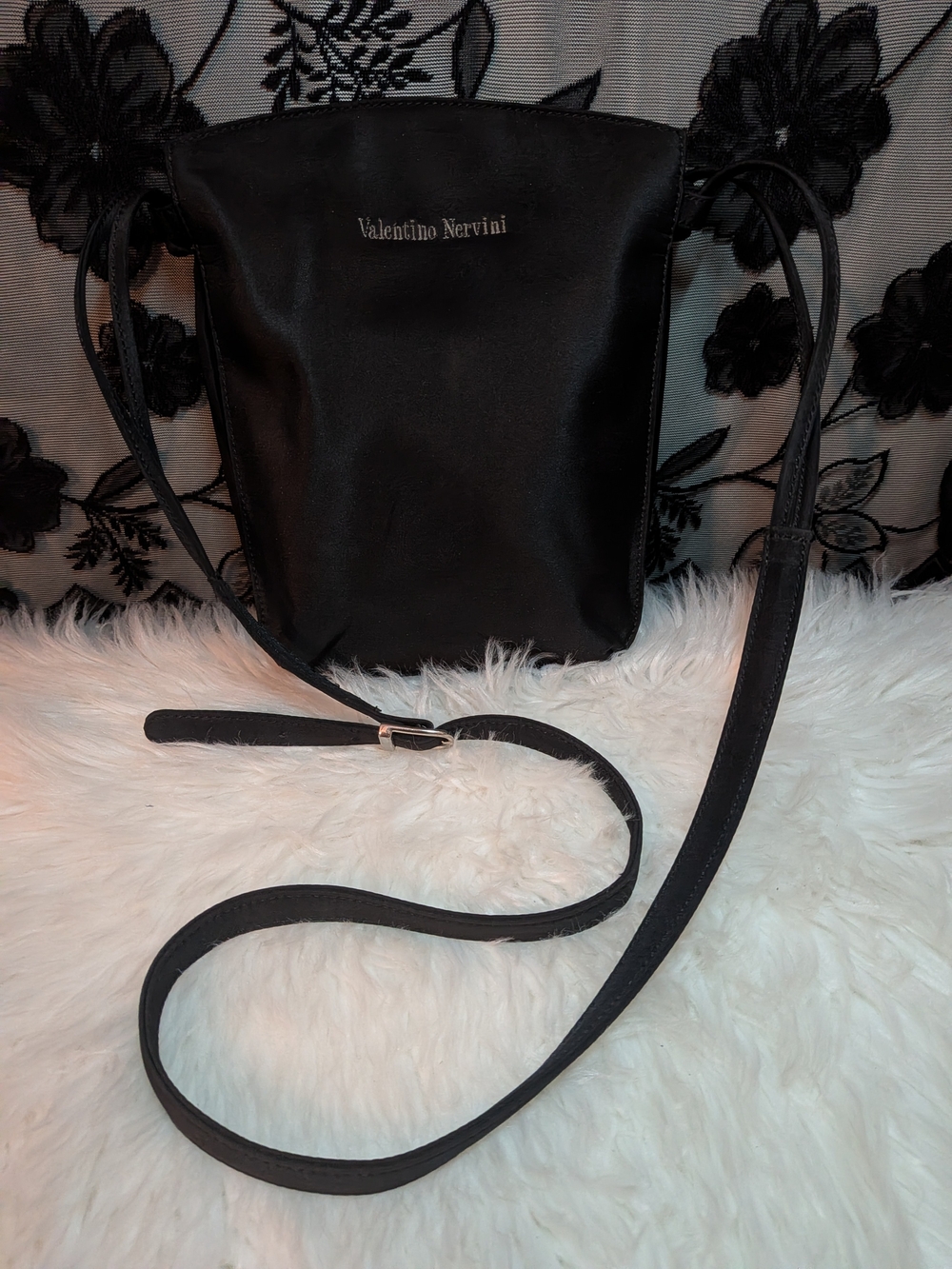 Valentino Nervini Black Crossbody Bucket Bag